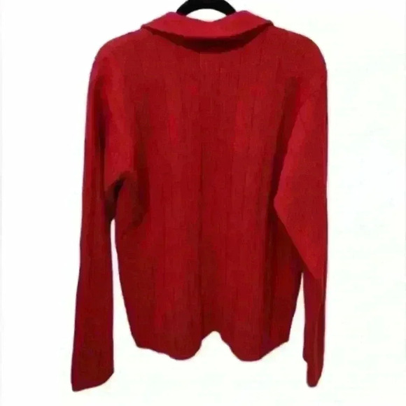 Men’s Vintage Polo Ralph Lauren Red Half Zip Mock Neck Flag Logo Sweater- Medium - Picture 3 of 12